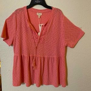 Bright peach shirt, nwt.